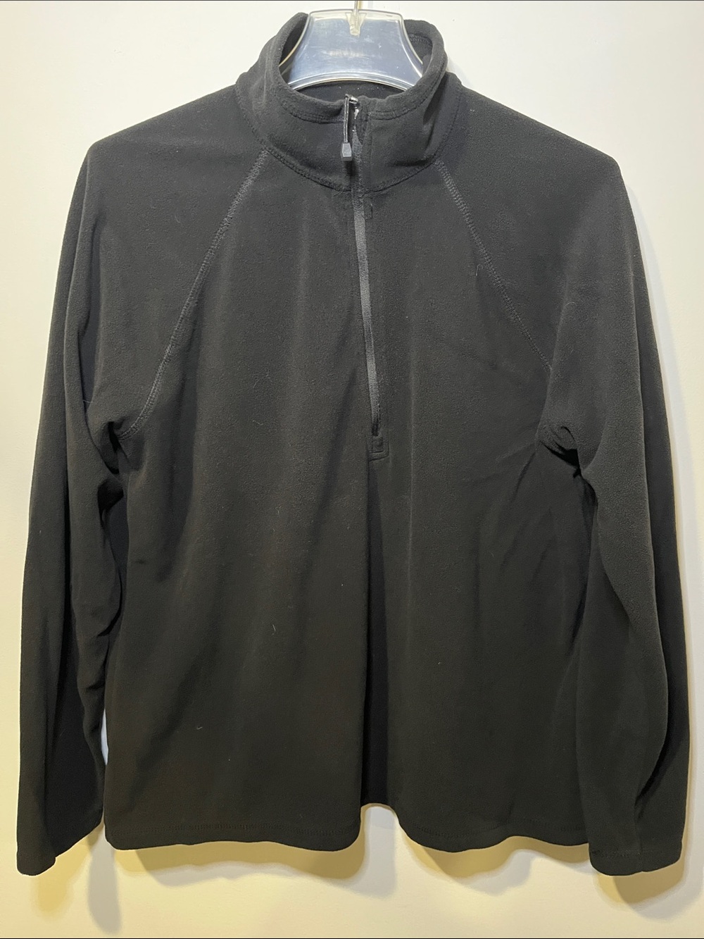 Eddie Bauer Black Quarter-Zip Fleece Jacket, Sz XL